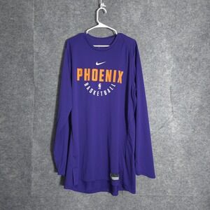Nike Dri-FIT Long Sleeve Shirt Mens XLT Purple Phoenix Suns NBA Team Gear ProFit